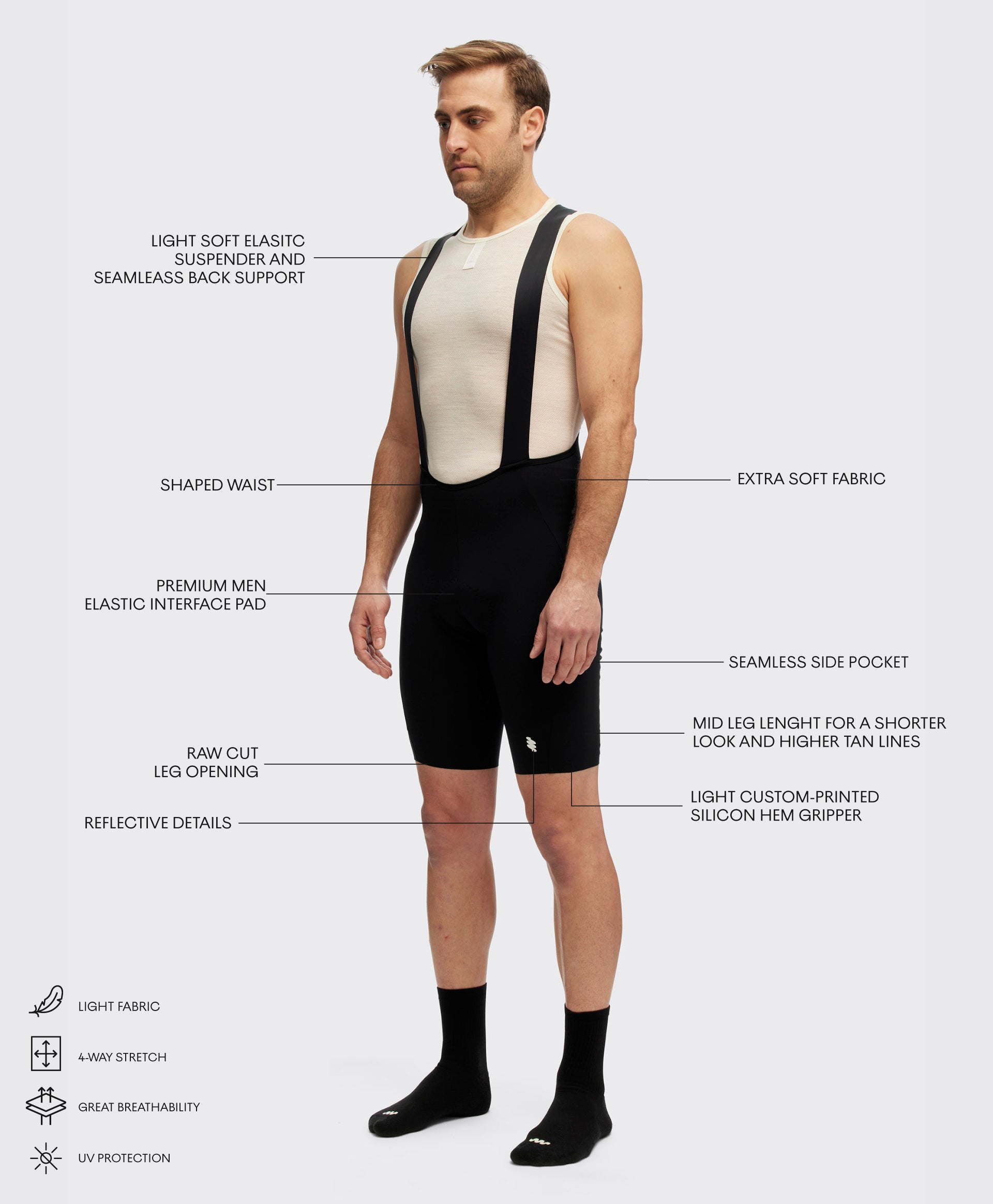 Men's Informal Bib Shorts