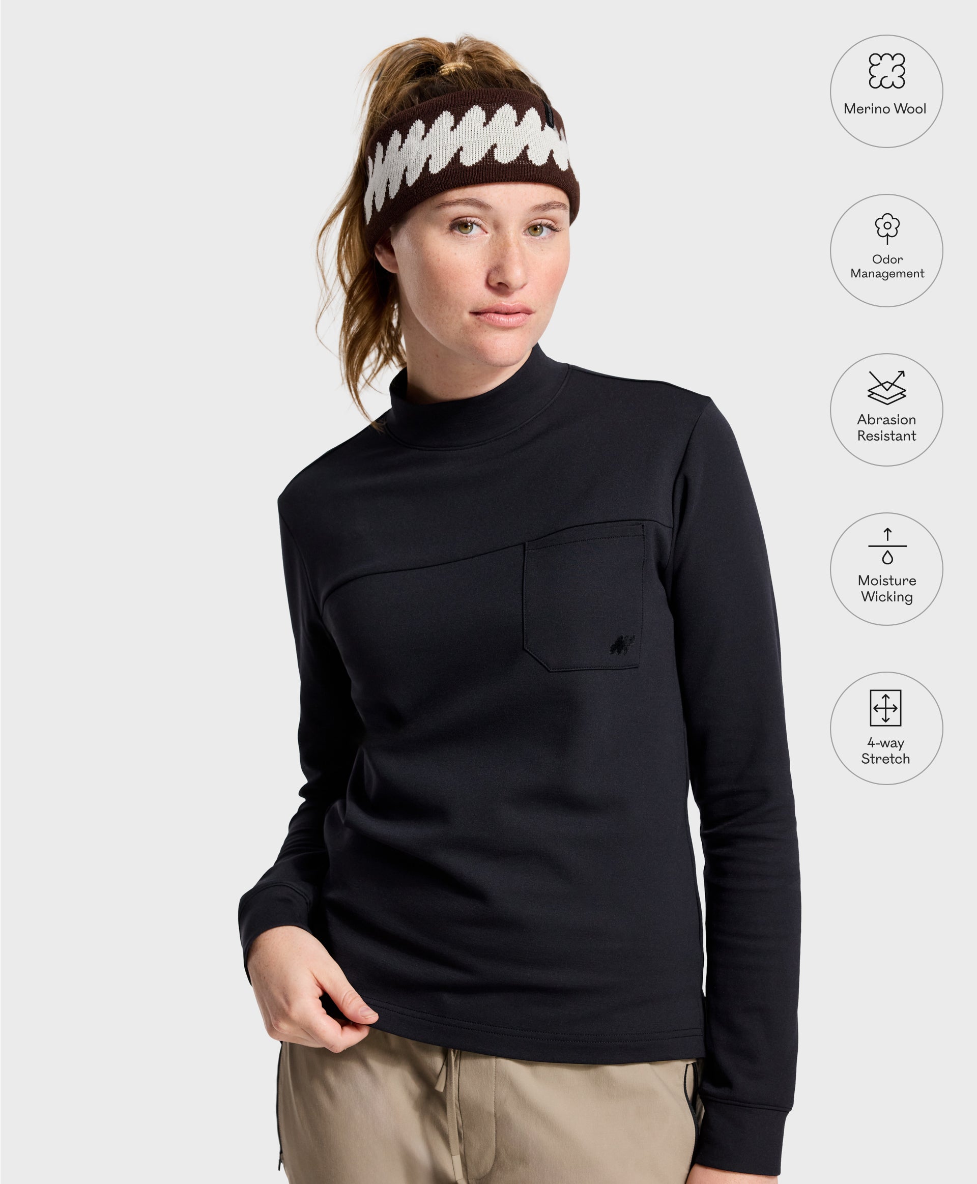 Women's Merino Mock Neck