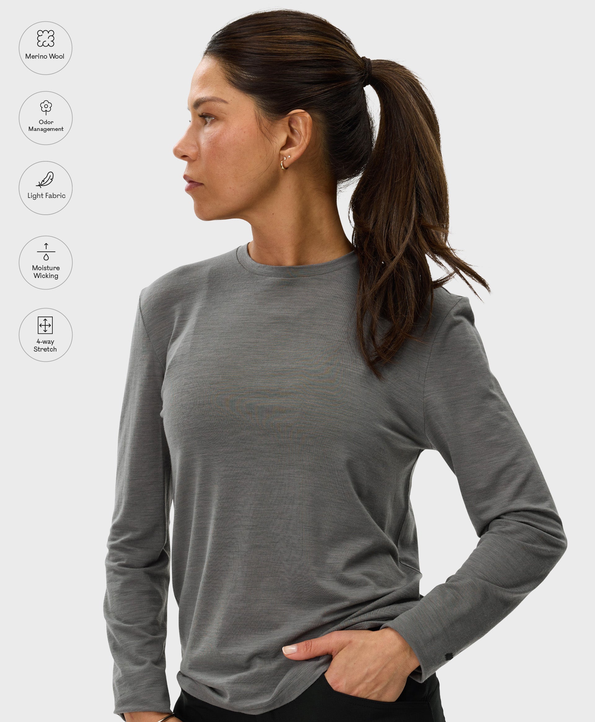 T-shirt manches longues Merino Free Range - Femme