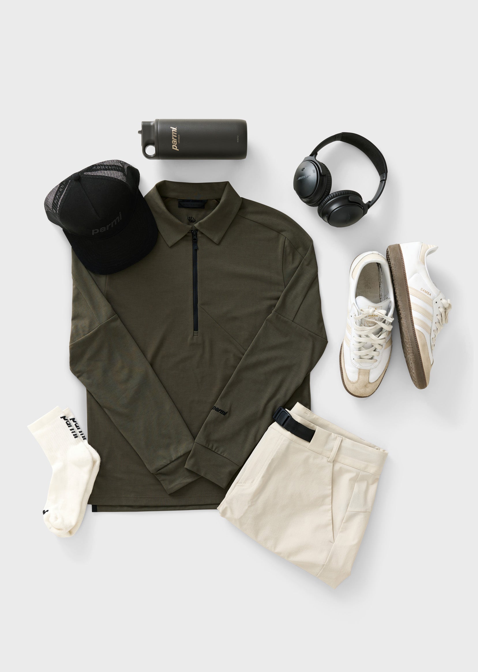 L'Appartement♡REMIRELIEF LONG SLEEVE TEE REMI RELIEF/レミ レリーフ】 W TUCK HENLEY NECK LONGSLEEVE